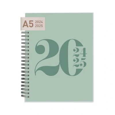 Abbildung von Rileys &amp; Co Kalender 2024 2025 A5 Schülerkalender Schulplaner Studienplaner Semesterplaner Perfekt für Schüler, Studenten, Berufstätige Grün (20 x 15 cm) auf Deutsch
