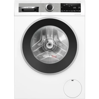 Abbildung von Bosch WNG24441, Serie 6, Waschtrockner, 1 9kg, 9 kg Waschen &amp; 6 Trocknen, 1400 UpM, HygieneCare Trocknung gegen Keime, Fleckenautomatik, Extra leise, Iron Assist, Nachlegefunktion, AquaStop
