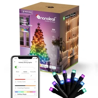 Abbildung von Nanoleaf 24M Smarte Lichterkette with Weihnachtsszene, RGBIC LEDs, drinnen und draußen, Musik Sync, Matter über WLAN, Funktioniert mit App, Sprachsteuerung (Alexa Google Apple Home) Dekoration