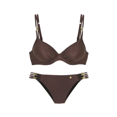 Abbildung von JETTE Bügel Bikini »Giulia«, mit goldfarbener Glanzbeschichtung und Accessoires