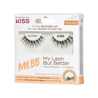 Abbildung von KISS Look So Natural Collection, 2 Paar künstliche Wimpern, Flirty, leicht zu Tragen, enthält Wimpernkleber, Duopack