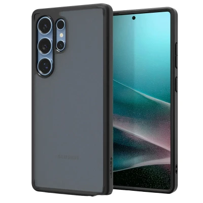 Abbildung von Samsung Galaxy S25 Ultra Hülle Kunststoff Spigen Backcover/Hard Case Handyhülle Schwarz Shockproof/Stoßfest