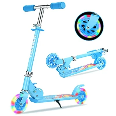 Abbildung von TENBOOM Roller Kinder Scooter 6 Jahre, 2 LED aufleuchten Räder Tretroller 3 Jahre Mädchen Jungen Klappbar höhenverstellbar hinterradbremse für 10