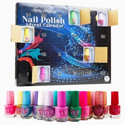 Abbildung von KreativeKraft Adventskalender 2024, 24 Mini Geschenke Ungiftige Kinder Schminke Kosmetik (Nail Polish)