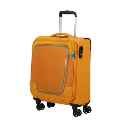 Abbildung von American Tourister Pulsonic Spinner S, Erweiterbar Handgepäck, 55 cm, 40.5/43.5 L, Gelb (Sunset Yellow)
