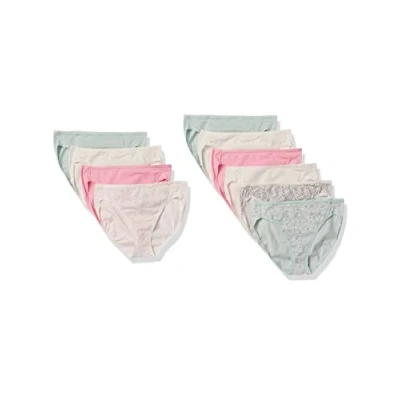 Abbildung von Amazon Essentials Damen Slip aus Baumwolle mit hohem Beinschnitt (in Übergröße erhältlich), 10er Pack, Mehrfarbig/Floral/Streublumen, 42