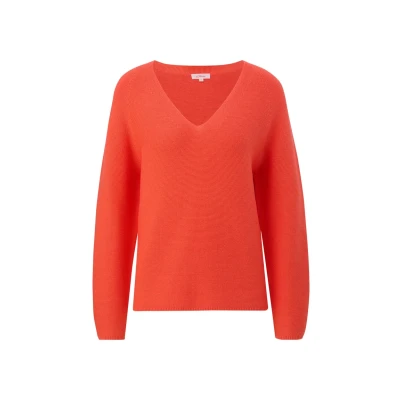 Abbildung von s.Oliver MIT Vausschnitt Strickpullover, Damen, Größe: 42, Orange