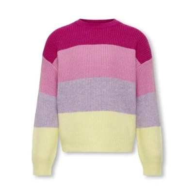 Abbildung von Kids ONLY Kogsandy Stripe Strickpullover für Kinder, Größe: 158/164, Fuchsia purple