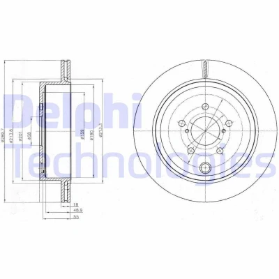Abbildung von DELPHI BG4288 Bremsscheibe 290 18 5 Belüftet geölt unbehandelt ohne Radlager, ABS Sensorring SUBARU: Legacy 5, Limousine, Outback IV