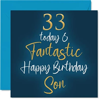 Abbildung von Fantastische Geburtstagskarte zum 33. Geburtstag für den Sohn 33 Today Fantastic Karte von Mama oder Papa Geburtstagsgeschenke 145 mm Geburtstagsgrußkarten Geschenk