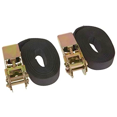 Abbildung von 2 Stück 800kg 6,5m oder 4,5m Spanngurte Set mit Ratsche einteilig 1 teilig Ratschengurte Zurrgurte 25mm Schwarz 800daN 1t diversen Größen (6,5m)