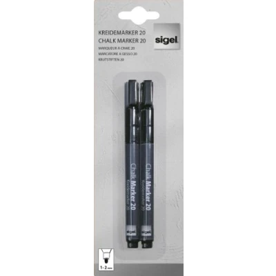 Abbildung von SIGEL GL177 Kreidemarker schwarz, Rundspitze 1 2 mm, Stück