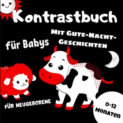 Abbildung von Kontrastbuch Für Babys Mit Gute Nacht Geschichten: Neugeborene 0 12 Monaten
