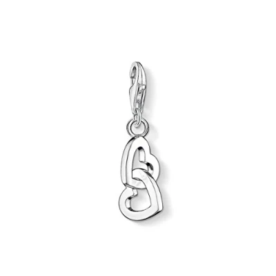 Abbildung von Thomas Sabo Damen Charm Anhänger Herzen Club 925 Sterling Silber 0773 001 12