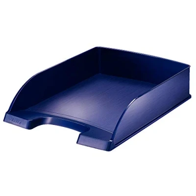 Abbildung von Leitz Briefkorb Standard A4, Briefablage in Premium Qualität, Stapelbares Ablagefach als Schreibtisch Organizer, Titan Blau, Style Serie, 52540069