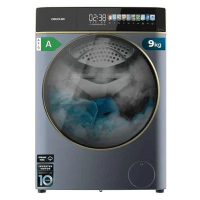 Abbildung von Cecotec Waschmaschine 9 kg Frontlader Bolero DressCode 9900 Inverter FullColor Ice Blue A. Blau Finish, 1400 U/min, 10,3&quot; Display, 11 Programme, Inverter, SteamMax, Klasse A