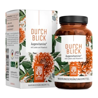Abbildung von Augenvitamine Lutein Zeaxanthin Komplex Kapseln mit Beta Carotin &amp; Vitamin A hochdosiert Vegan 90 Augenkapseln 20mg für 3 Monate Augen Vitamine 100% natürlich