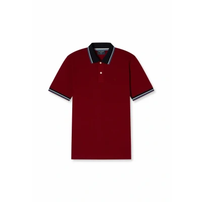 Abbildung von OLYMP Herren Polo Shirt Kurzarm Casual.Wirk,Pikee,984 Casual Circular Knit Regular fit,99 dunkelrot 39,L
