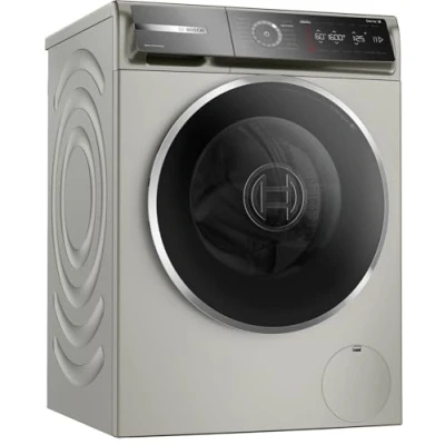 Abbildung von Bosch WGB2560X1, Serie 8, Smarte Waschmaschine, 1 10kg, 1600 UpM, Made in Germany, Maximale Energie und Wasserersparnis, Fleckenautomatik, Iron Assist, Speed Perfect, Nachlegefunktion, Silber inox