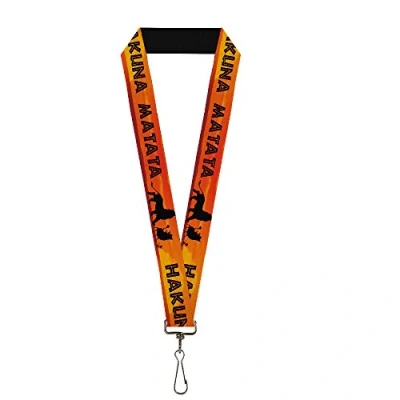 Abbildung von Buckle Down Unisex Erwachsene Lanyard 1.0&quot; Lion King Hakuna Matata Sunset Oranges/blac Schlsselanhnger, Mehrfarbig, Einheitsgröße