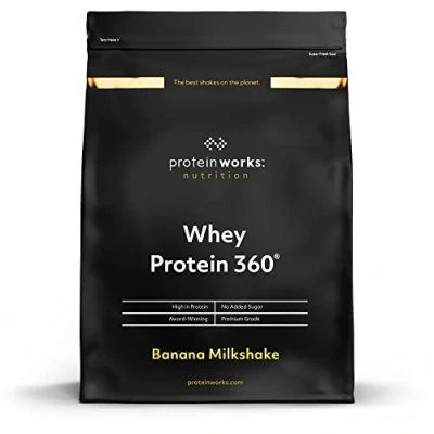 Abbildung von Protein Works Whey 360 Mit zusätzlichen Vitaminen Proteinpulver Eiweißpulver 40 Servings Banana Milchshake 1.2kg