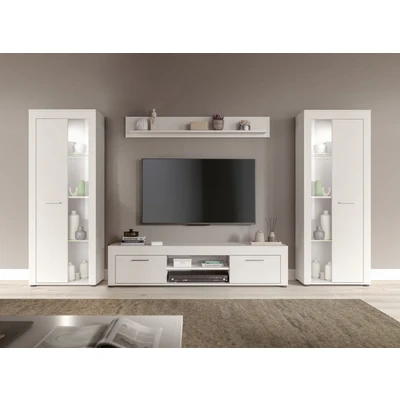 Abbildung von INOSIGN Wohnwand »Aosta, Breite 310cm, best. aus: 2x Vitrine, Lowboard, Wandboard«