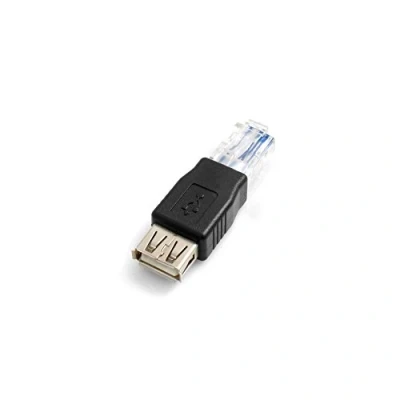 Abbildung von System S RJ45 Stecker auf USB A Buchse Kupplung Adapter Adapterstecker Kabel