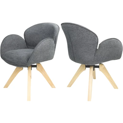 Abbildung von TOM TAILOR HOME Armlehnstuhl »WINGS ARMCHAIR«, (Set), 2 St., Chenille, mit Armlehnen, drehbar, Rückholfunktion, Massivholzgestell