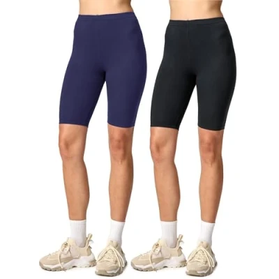 Abbildung von Merry Style Damen Kurze Leggings aus Viskose 2 Pack MS10 145 (Schwarz/Weiß (2Pack), M)