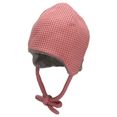 Abbildung von Sterntaler Baby Mädchen Beanie Waffeloptik Mütze Baby, Kinderbeanie aus Viskose mit Bindeband rosa, 45