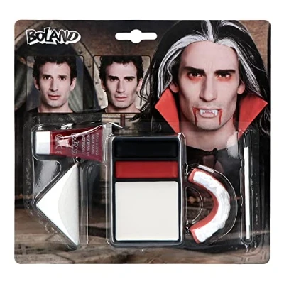 Abbildung von Boland 45086 Schminkset Vampir, mehrteiliges Make Up Set für Karneval oder Halloween, Schminke Faschingskostüme