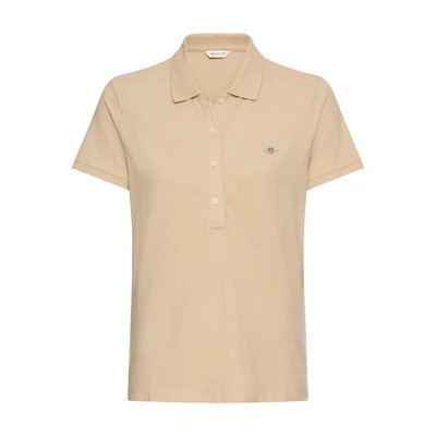 Abbildung von GANT SLIM Sheild CAP Sleeve Poloshirt, Damen, Größe: 4XL, Dry sand