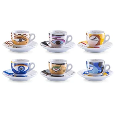 Abbildung von Zeller 26510 Espressotassen Set 12 teilig Magic Eyes, White