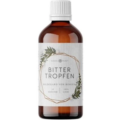 Abbildung von Bitterstoffe Tropfen mit praktischem Dropper Verschluss 100ml Bittertropfen nach Hildegard von Bingen 15 Bitterkräuter