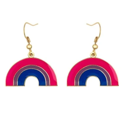 Abbildung von Bisexual Pride Rainbow Shape Dangle Ohrringe Gay &amp; Lesbian LGBT Geschenke