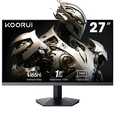 Abbildung von KOORUI Gaming Monitor 27 Zoll, Full HD Rahmenlos Bildschirm 165Hz Adaptive Sync (1ms, VA Panel, Eye Care, 1920 x 1080, 2xHDMI 2.0, &amp; DisplayPort 1.4, VESA 75x75mm, DCI P3 90%)