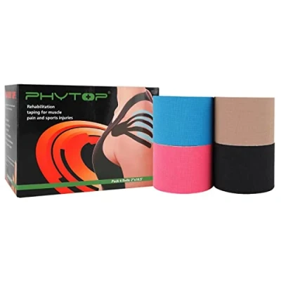 Abbildung von FITOP 4 Rollen Baumwoll Kinesiologie Tapes 5 m x cm