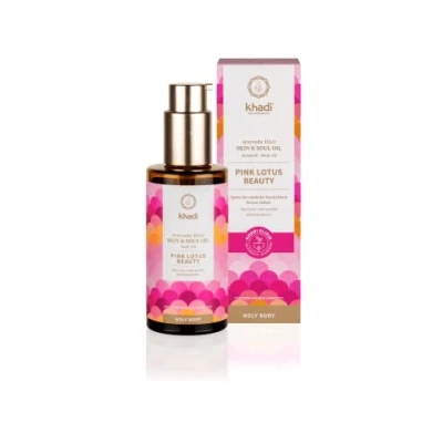 Abbildung von khadi PINK LOTUS BEAUTY Ayurvedisches Elixier Skin &amp; Soul Oil, Harmonisierendes Sinnes Öl, ausgleichend feuchtigkeitsspendend, 100% pflanzlich, natürlich vegan, Zertifizierte Naturkosmetik, 100ml