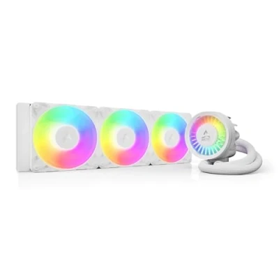 Abbildung von ARCTIC Liquid Freezer III Pro 360 A RGB AIO CPU Kühler, 3x120 mm Wasserkühlung, 38 Radiator, PWM Pumpe, VRM Lüfter, AMD AM5/AM4, Intel LGA1851/1700 Contact Frame Weiß