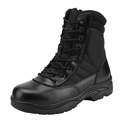 Abbildung von NORTIV 8 Herren Militärische Taktische Arbeitsstiefel Leder Motorrad Kampfstiefel,Size 48,Schwarz T,Trooper