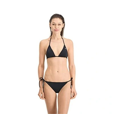 Abbildung von Puma Damen Side tie bikinibroekje voor dames Bikini Bottoms, Schwarz, S EU