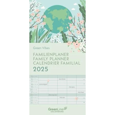 Abbildung von GreenLine Green Vibes 2025 Familienplaner Familien Kalender Kinder 22x45