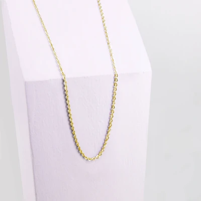 Abbildung von Ponytail&amp;Co Gliederkette flach und oval Gold 32+6cm