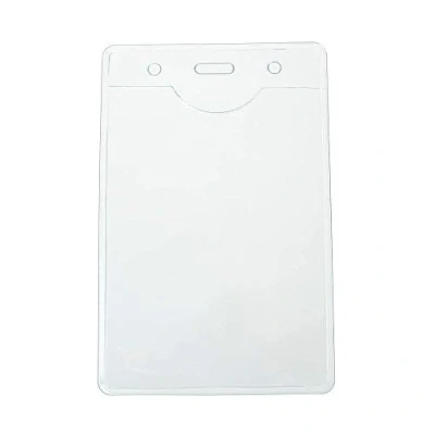 Abbildung von CKB LTD 10 Stück Ausweishüllen A7 Durchsichtig Kunststoff Ausweishalter Vertikal Weichplastik Abzeichen Kartenhüllen ID Kartenhalter Event Größe 11 x 6.8cm Einsatzgröße 9 6,5cm