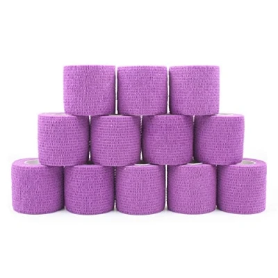 Abbildung von COMOmed selbstklebender verband elastische binde handgelenk bandage pflaster rolle Dog Bandagen Tierische Lila 5 cm X 12 Bände