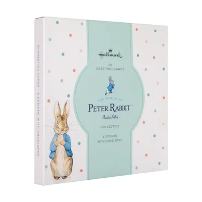 Abbildung von Hallmark Geburtstagskarten, Multipack Peter Rabbit, Beatrix Potter, Jemima Puddleduck, Flopsy Bunny, 10 Stück, 5 Designs mit Umschlägen