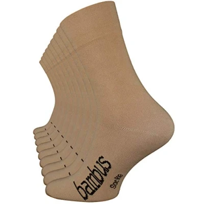 Abbildung von Vincent Creation 9 Paar Bambus Socken, Unisex Bambussocken für Damen und Herren (39 42, Beige)
