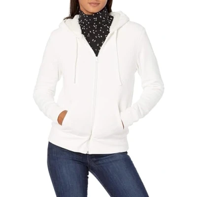 Abbildung von Amazon Essentials Damen Sherpa gefütterte Fleece Kapuzenjacke mit durchgehendem Reißverschluss (erhältlich in Übergröße), Gebrochenes Weiß, XXL