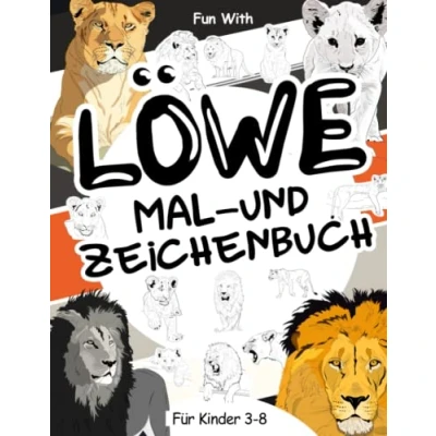 Abbildung von Löwe Mal und Zeichenbuch für Kinder von 3 8 Jahren: Viel Spaß beim Ausmalen Löwen Löwinnen Zeichnen der Teile großen ... Sammel Malbuch ab Jahren.