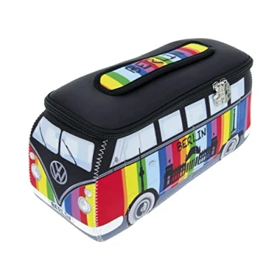 Abbildung von BRISA VW Collection Volkswagen Neopren Universal Schmink Kosmetik Kultur Reise Apotheke Tasche Beutel im T1 Bulli Bus Design (Berlin/Bunt/Groß)